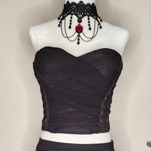Vintage Mall Goth Corset Crop Top